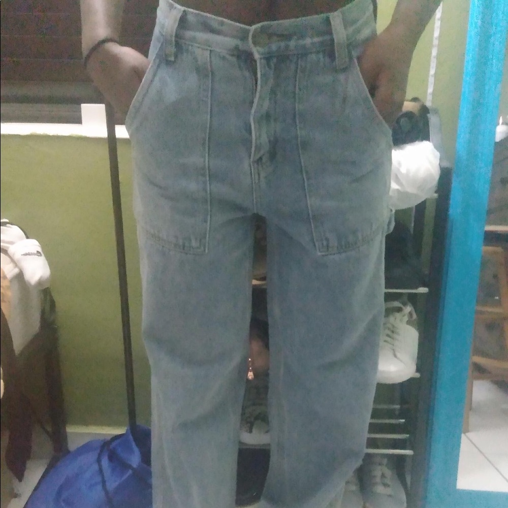 Simple society high-rise wide leg baggy jeans In XXS